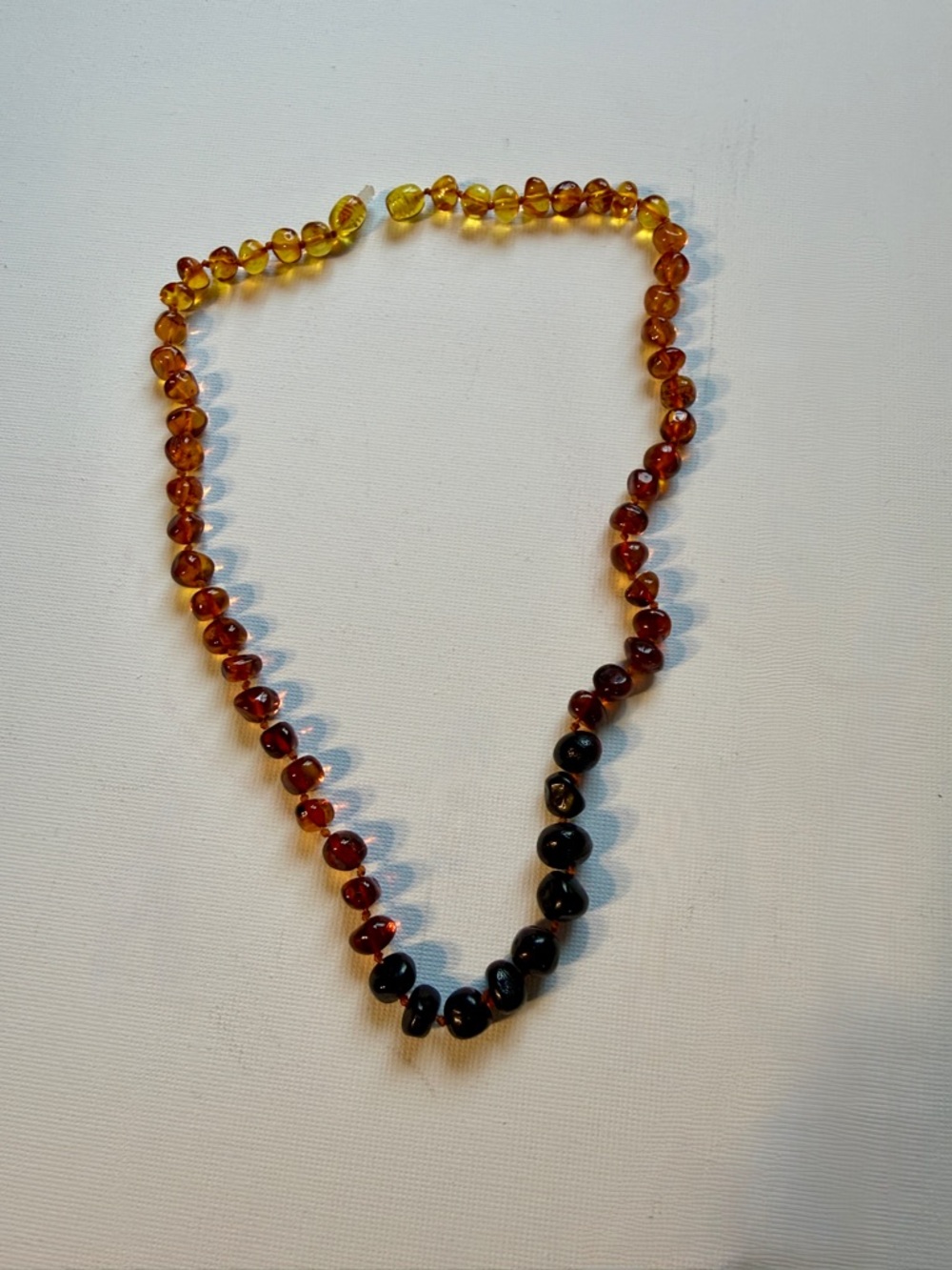 Amber Beaded Necklace - Honey and Cognac Tones - Picture 4 of 4